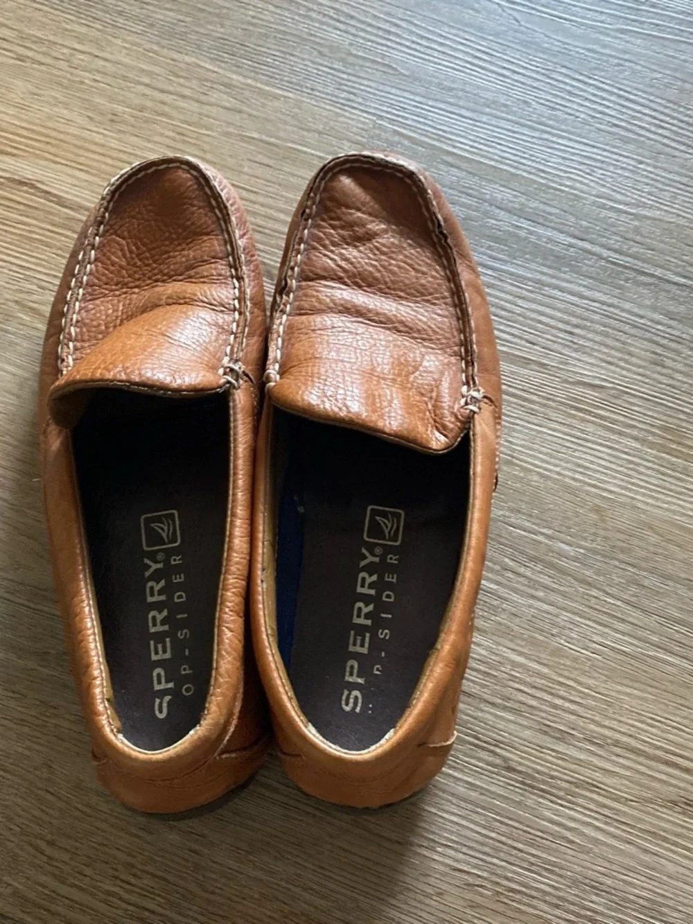 Sperry Men's Brown Leather Slip-On Boat Moccasins